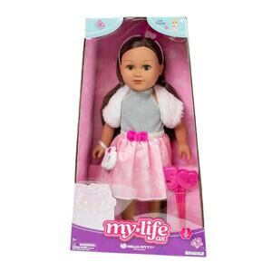My Life As Poseable Hello Kitty 18" Doll, Dark Brunette Straight Hair Brown Eyes